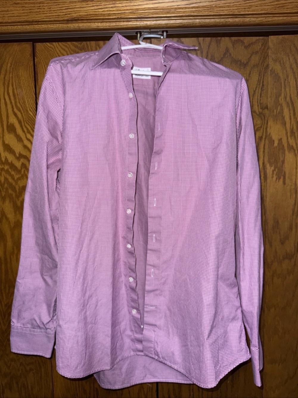 Stenstroms Men's Pink Check Dress Shirt -